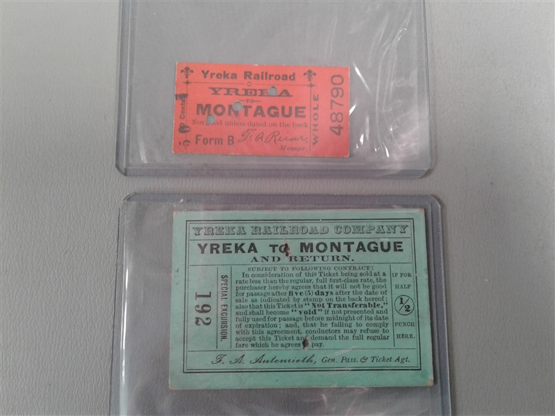 Santa Fe Fairmont Cigar Box w/Antique Yreka Railroad Tickets