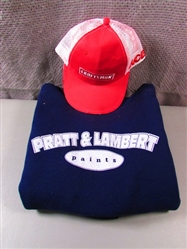 Jerzees Size M- Pratt & Lambert Paints Hoodie & Craftsman Hat