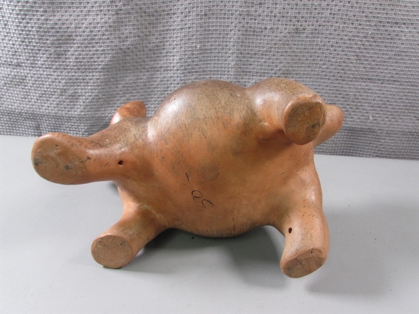 Clay Pottery Pup and Vintage Pot