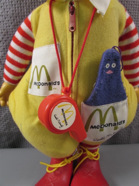 Vintage 1978 Ronald McDonald Doll with Grimace and Whistle