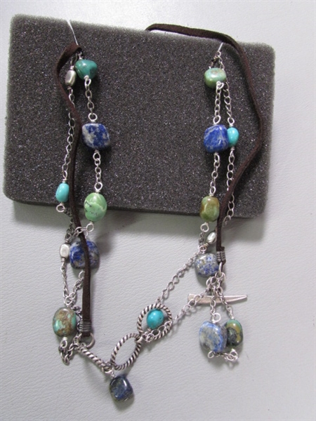 New-Montana Silversmiths Run Free Turquoise and Lapis Necklace