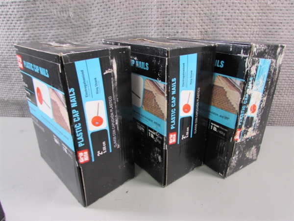 4 BOXES GRIP RITE PLASTIC CAP NAILS