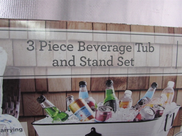 3 PIECE BEVERAGE TUB AND STAND SET