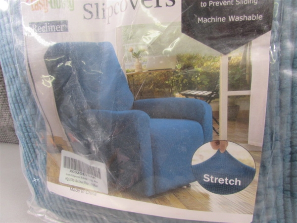 EASY GOING STRETCH SLIPCOVER - RECLINER PEACOCK BLUE