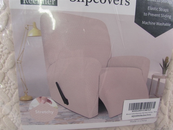 EASY GOING STRETCH SLIPCOVER - RECLINER BEIGE