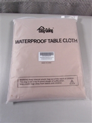 108" ROUND WATERPROOF FABRIC TABLECLOTH - CAMEL