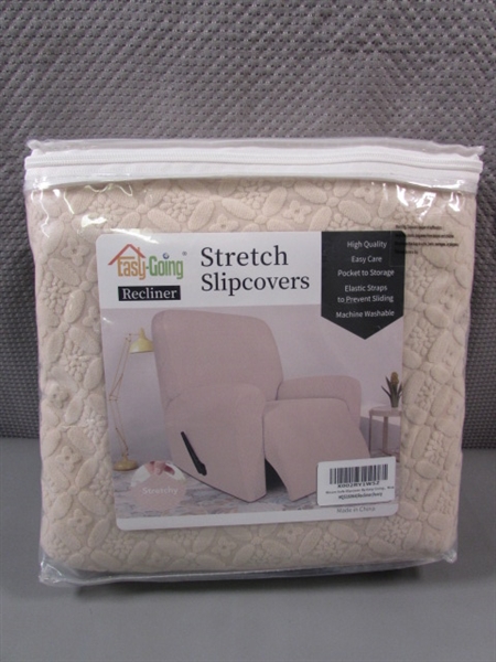 EASY GOING STRETCH SLIPCOVER - RECLINER BEIGE