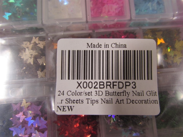 24 COLOR BUTTERFLY 3D NAIL DECORATIONS