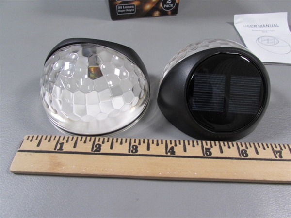 2-PACK LED SOLAR FENCE LIGHTS - NEW