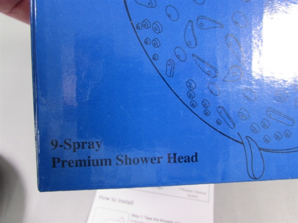 NEW - 9-SPRAY REPLACEMENT SHOWER HEAD