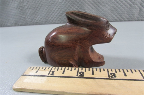 4 SMALL HAND CARVED IRONWOOD CRITTERS