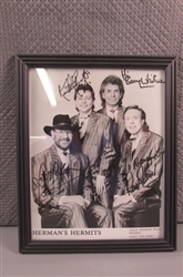 FRAMED AUTOGRAPHED PHOTO OF HERMANS HERMITS