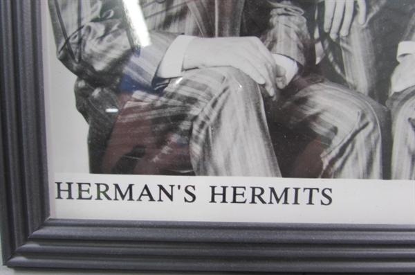 FRAMED AUTOGRAPHED PHOTO OF HERMAN'S HERMITS