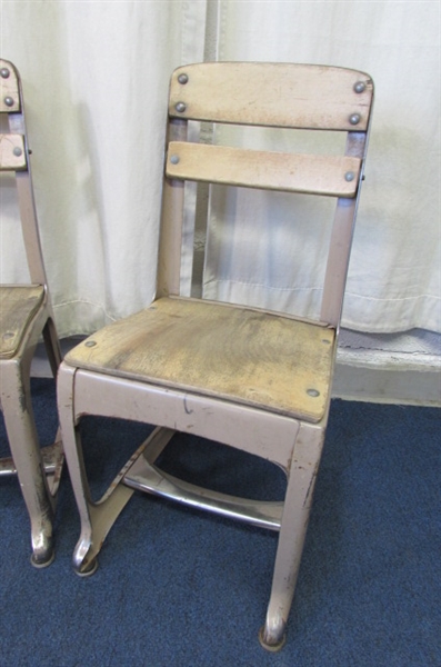 PAIR OF VINTAGE CHILDS SCHOOL DESK CHAIRS