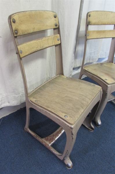 PAIR OF VINTAGE CHILDS SCHOOL DESK CHAIRS