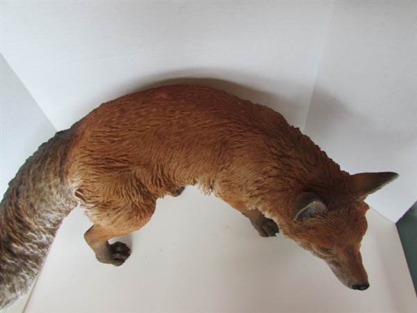 LIFE-SIZE PROWLING FOX STATUE
