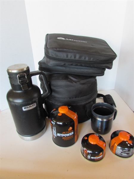 JETBOIL PORTABLE STOVE, FUEL, AND GSI OUTDOOR SUPPLIES