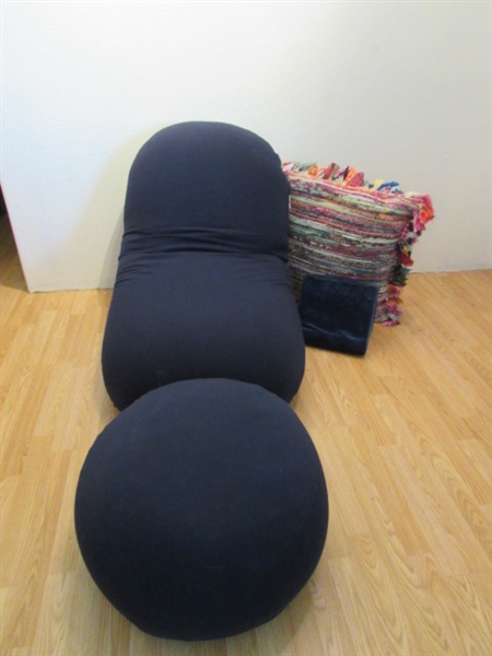 MOON POD, FOOT REST, PILLOW AND STUFFED TABLET HOLDER