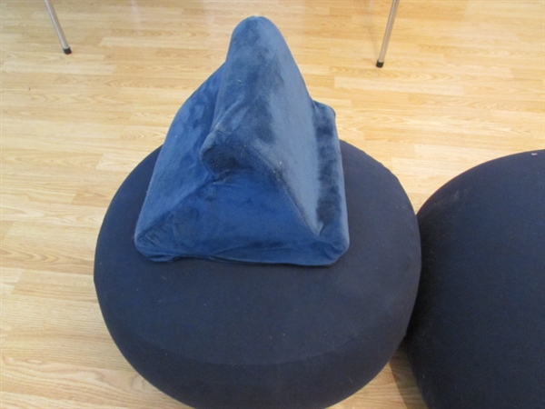 MOON POD, FOOT REST, PILLOW AND STUFFED TABLET HOLDER