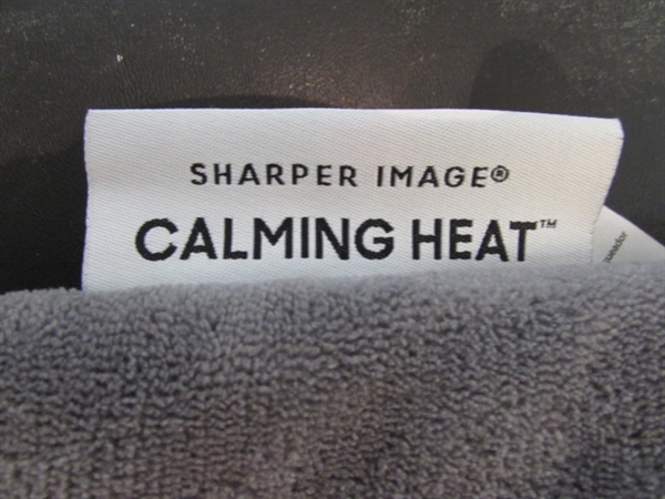SHARPER IMAGE WARMING BACKREST MASSAGER AND CALMING HEAT PAD