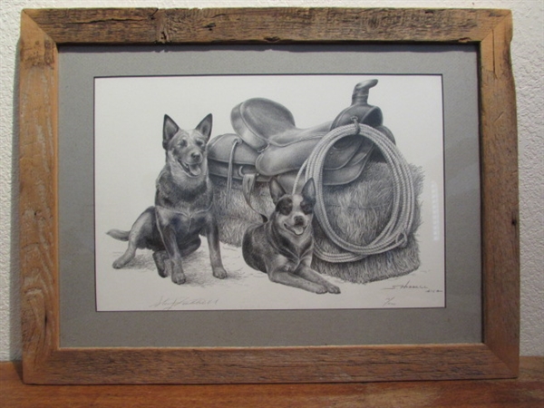 PRINT OF RANCH DOGS BY S.HUBBELL #12/200