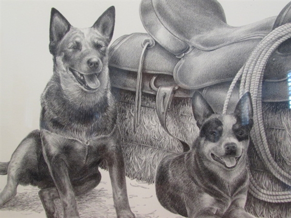 PRINT OF RANCH DOGS BY S.HUBBELL #12/200