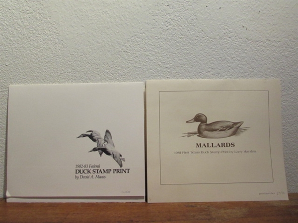 DUCKS UNLIMITED STAMP PRINTS AND ONE STAMP BY DAVID MAAS 3563/22,250 SAVE WETLANDS