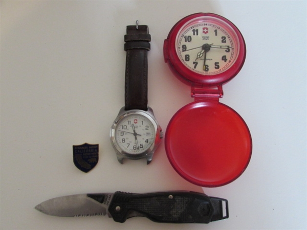 ASSORTED MEN'S ACCESSORIES, SWISS ARMY WATCHES, SUNSHIELD GLASSES