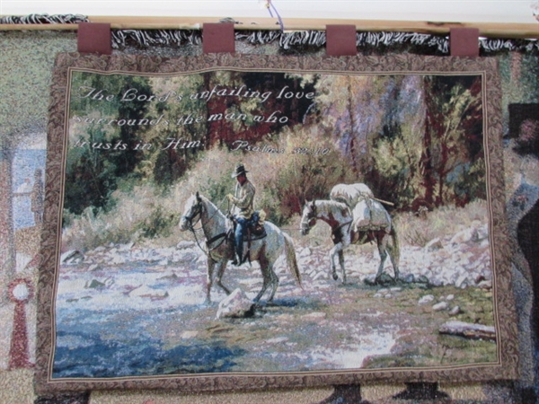 TAPESTRY AND WOVEN BLANKET
