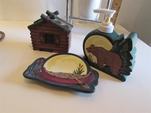 CABIN IN THE WOODS & RUBBER DUCK BATHROOM DECOR & MORE