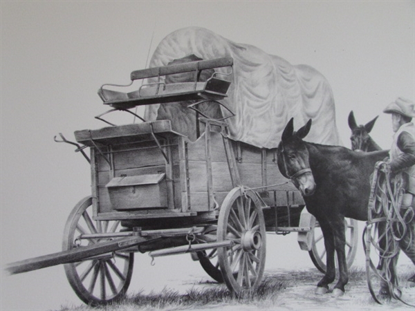 STEPHEN HUBBELL SIGNED & NUMBERED PRINT - COVERED WAGON
