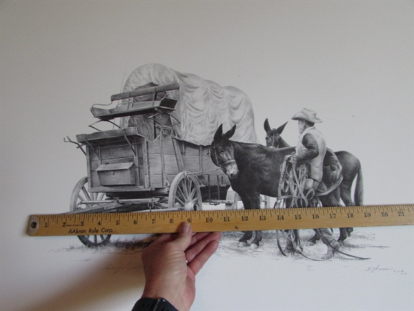 STEPHEN HUBBELL SIGNED & NUMBERED PRINT - COVERED WAGON