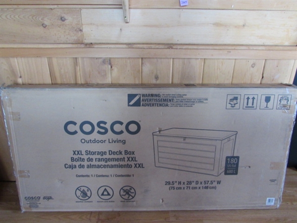 COSCO XXL STORAGE DECK BOX - UNASSEMBLED AND IN BOX