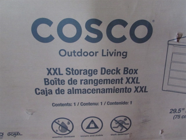 COSCO XXL STORAGE DECK BOX - UNASSEMBLED AND IN BOX