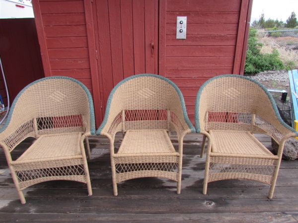 PATIO TABLE AND 3 CHAIRS