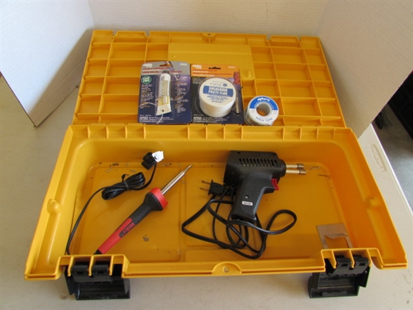 SOLDERING IRON, PASTE AND WIRE IN BOX