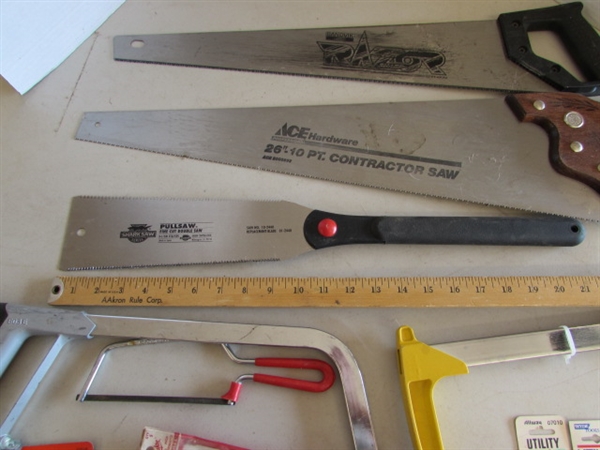 ASSORTED SAWS AND BLADES