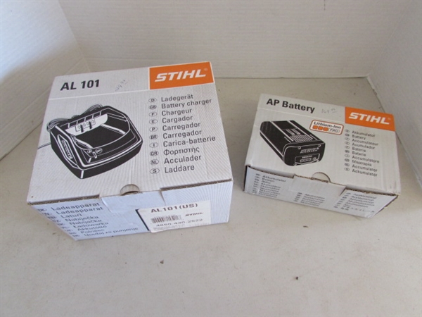 NEW STIHL LITHIUM-ION BATTERY AND CHARGER