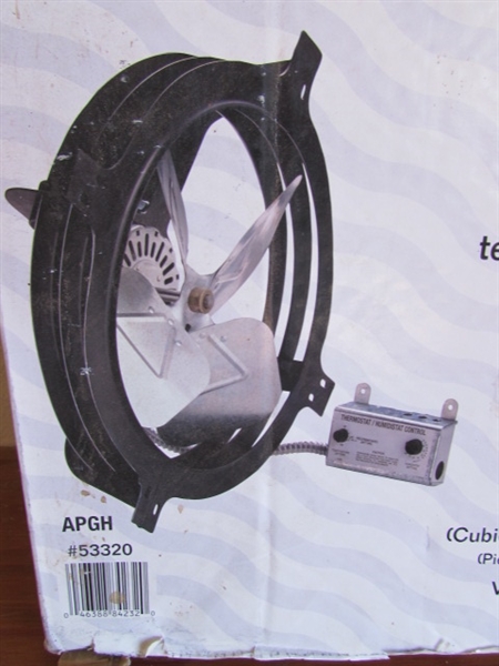 ATTIC FAN AND OUTDOOR POWER OUTLET.