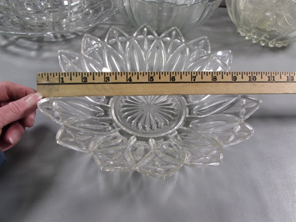 ASSORTED CLEAR GLASS BOWLS/SERVING DISHES