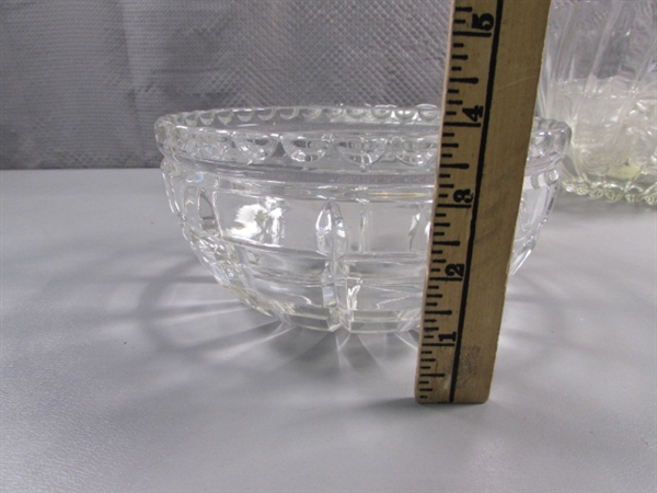 ASSORTED CLEAR GLASS BOWLS/SERVING DISHES