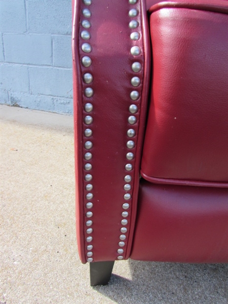 RED FAUX LEATHER RECLINER