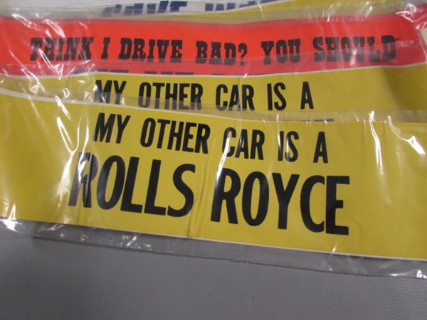 LARGE ASSORTMENT OF VINTAGE BUMPER STICKERS