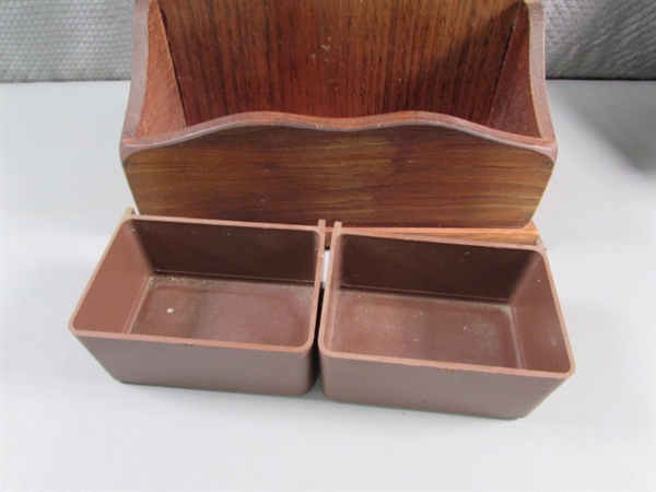 2 WOODEN SOUVINIER SPOON DISPLAYS W/BOTTOM COMPARTMENTS