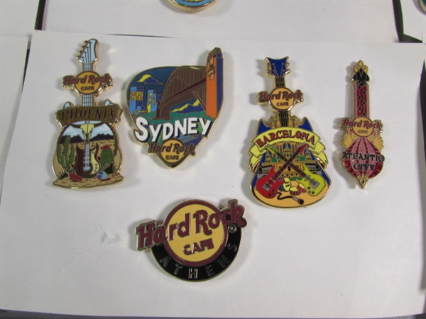 LARGE COLLECTION OF HARD ROCK CAFE COLLECTOR'S PINS