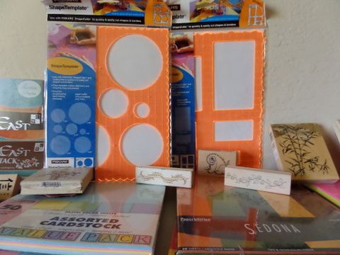 SCRAPBOOKING SUPPLIES  8 1/2 X 11 PAPER/CARDSTOCK, STAMPS, PAPER STACK BOOKS, ULTRA FOIL, FISKAR TEMPLATES