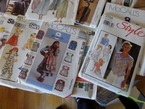 OLD BUTTON COLLECTION, SEWING PATTERNS, KIDS AND LADIES, RICK RACK, BIAS TAPE AND MORE