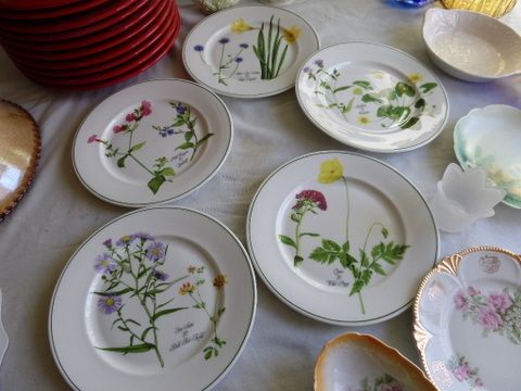 RED DINNER PLATES, BAVARIAN MADE DISHES, DEEP DISH PIE PLATE, GLASS CANISTERS AND MORE