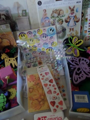 SCRAPBOOKING SUPPLIES - CARD STOCK, STICKERS, FOAM STAMPS, INK PADS, WALL STENCILS