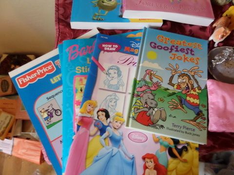 KIDS STUFF, BARBIES,  FLASH CARDS, TOYS, BOOKS, NOTE PADS, STUFFED TOYS